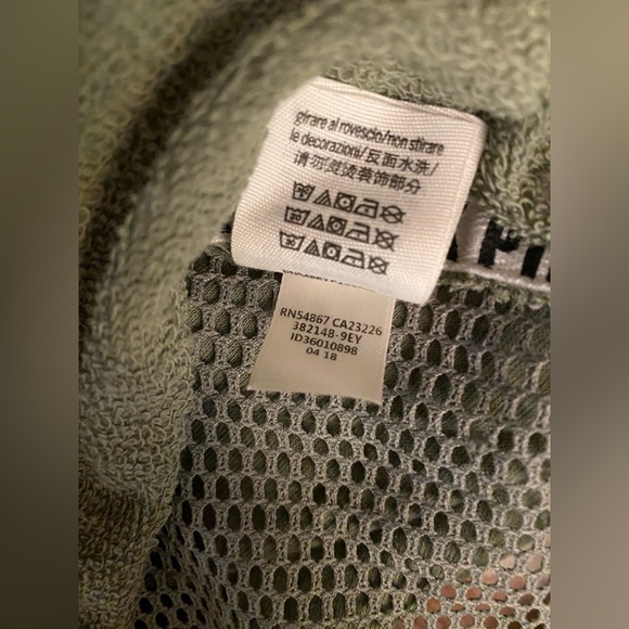 ❌SOLD❌ VS PINK FISHNET MESH HIGH LOW HOODIE SWEATSHIRT OLIVE GREEN & ROSE GOLD - Picture 7 of 8